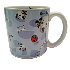 Disney 16 oz coffee mug Bow Wow Dalmatians oversized Blue Bones Dog House Bone